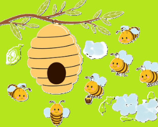 Kleiner Bienenschwarm Logo